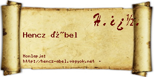Hencz Ábel névjegykártya