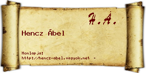 Hencz Ábel névjegykártya